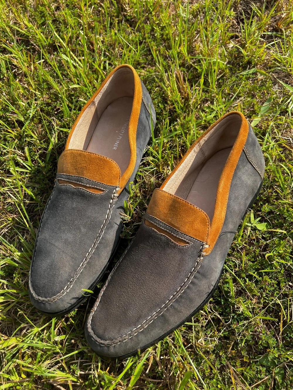 CLEAN Donald Pliner size 12 Mens Norin Loafer Grey Nubuck shoes